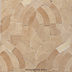 Close-up of handcrafted Fleur de Lis arabesque mosaic detail