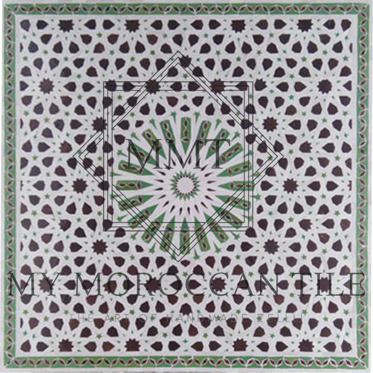 Tablero de mesa de mosaico marroquí cuadrado de 20 pliegues 20119