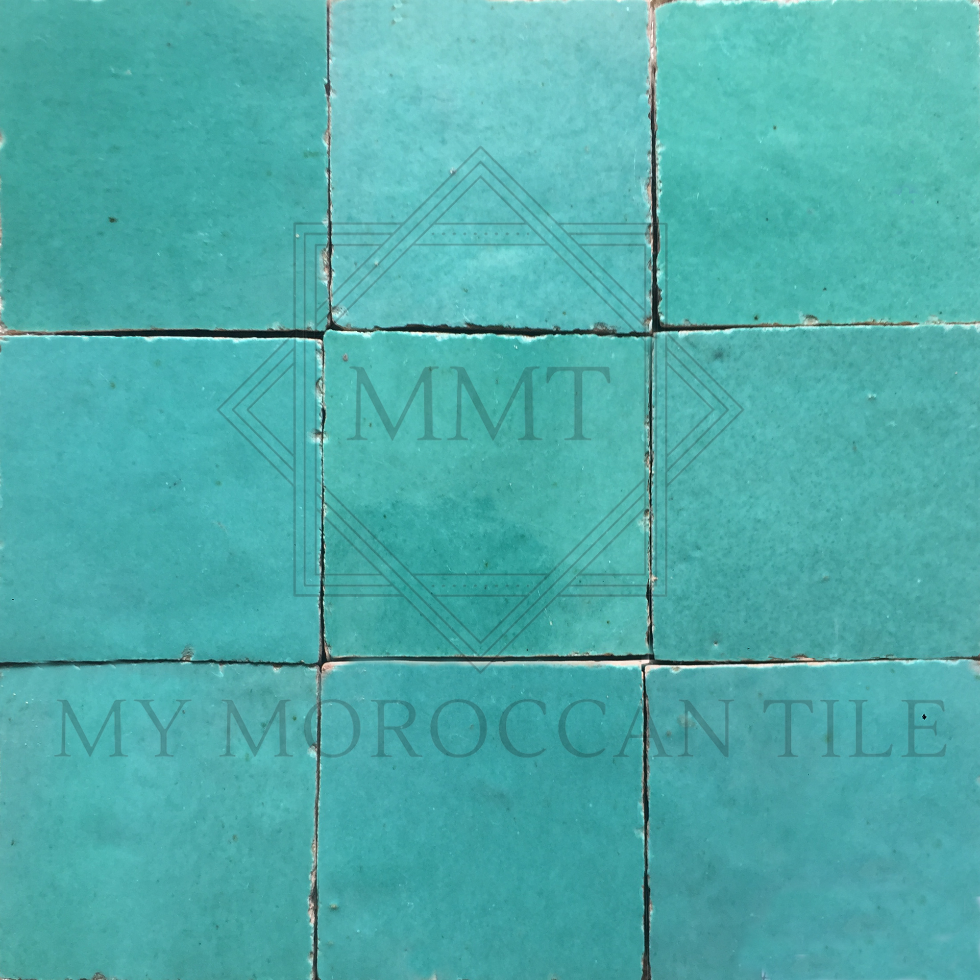 Azulejo Zellige marroquí Aqua