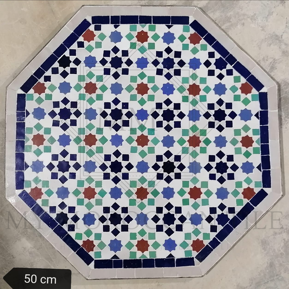 Mesa de mosaico marroquí hecha a mano 2108-18