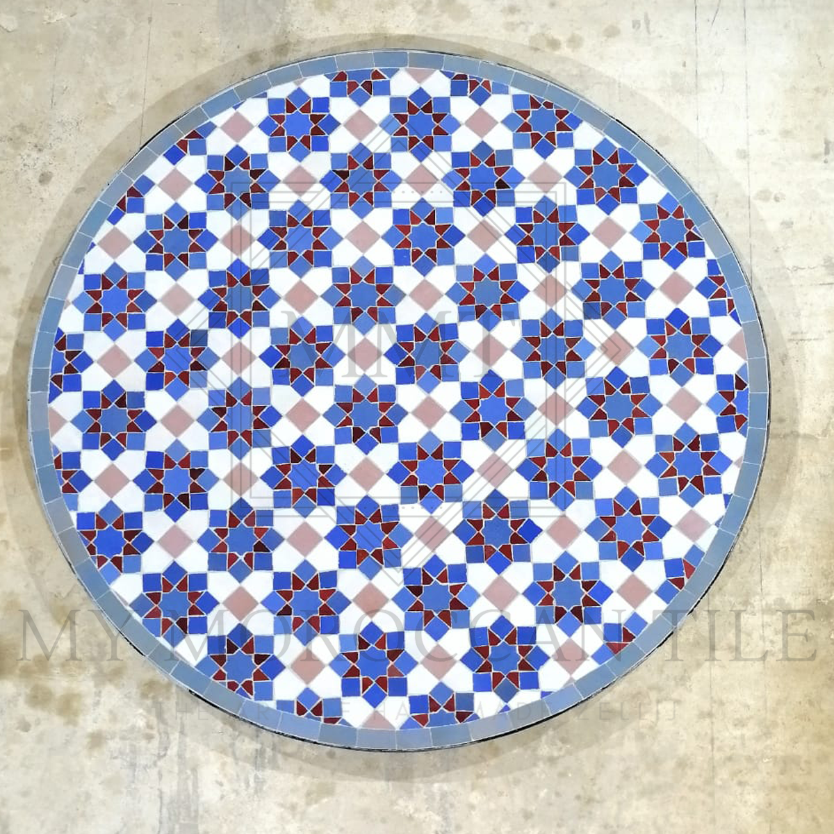 Mesa de mosaico marroquí hecha a mano 2108-03