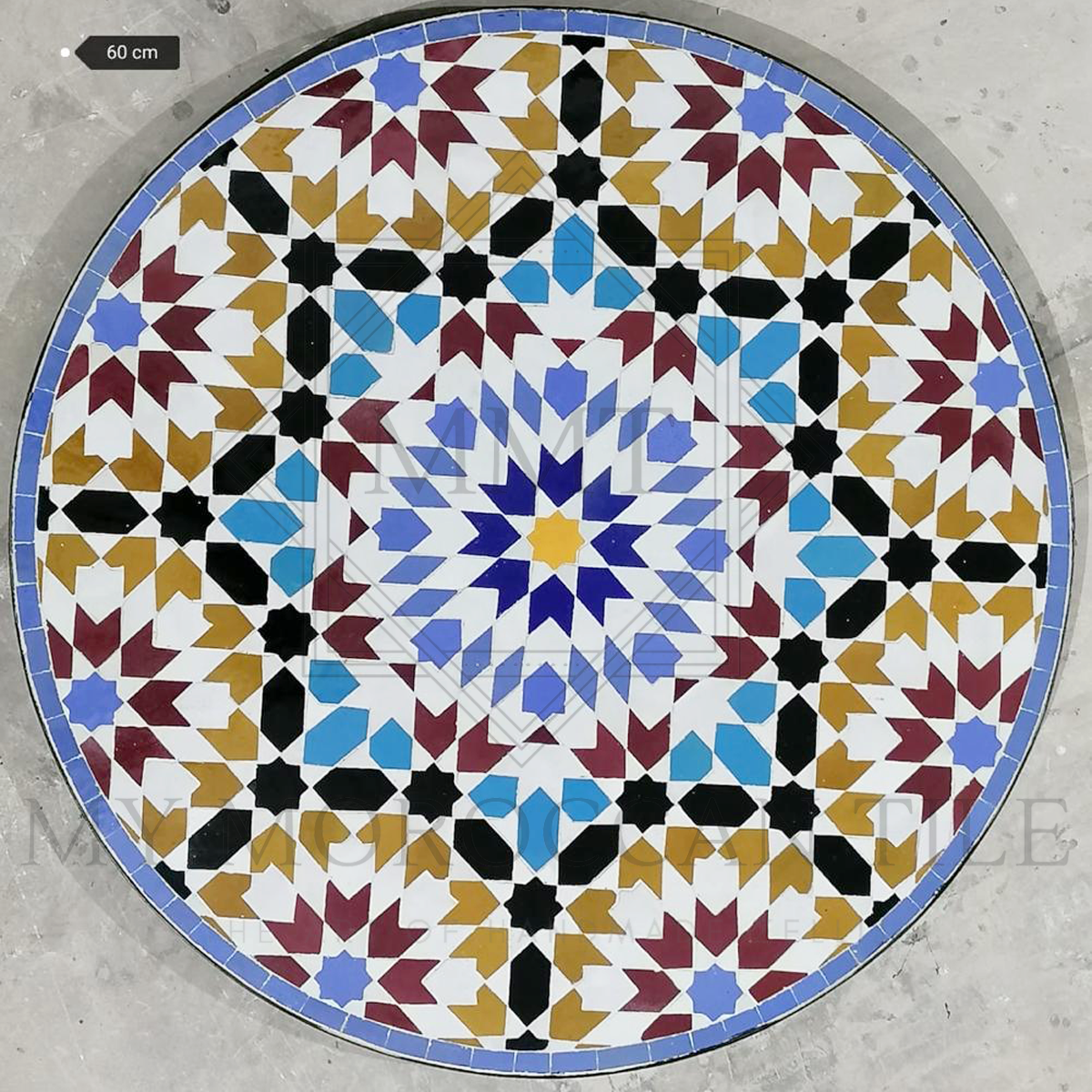 Mesa de mosaico marroquí hecha a mano 2116-03