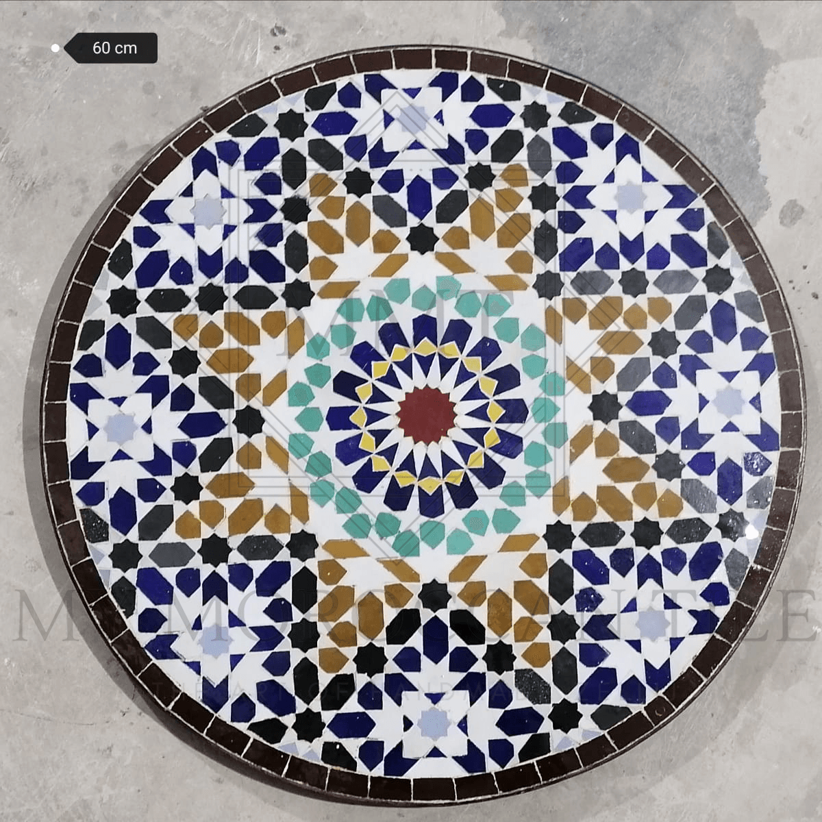 Mesa de mosaico marroquí hecha a mano 2116-04